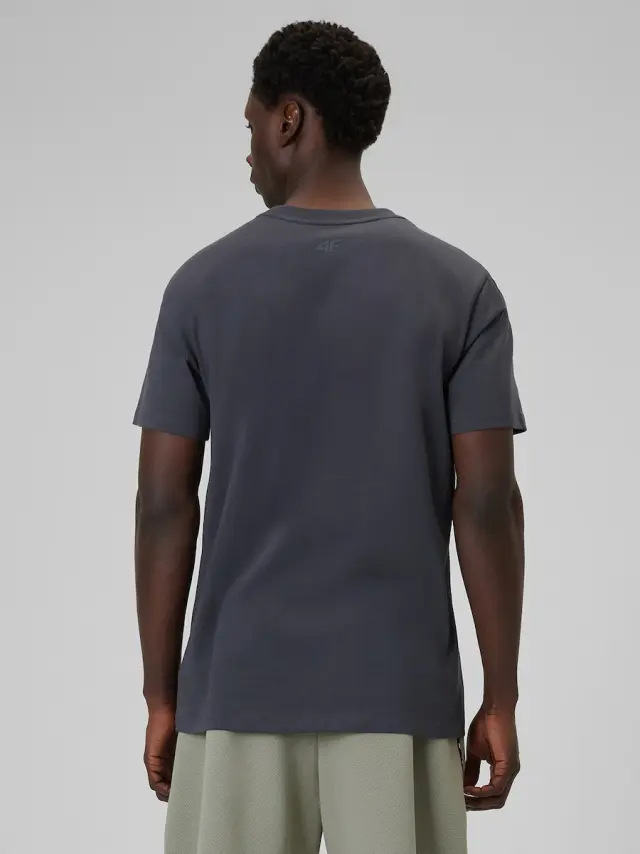 Men's regular T-shirt with print - grey 4FWSS26TTSHM2668-22S - XL 3