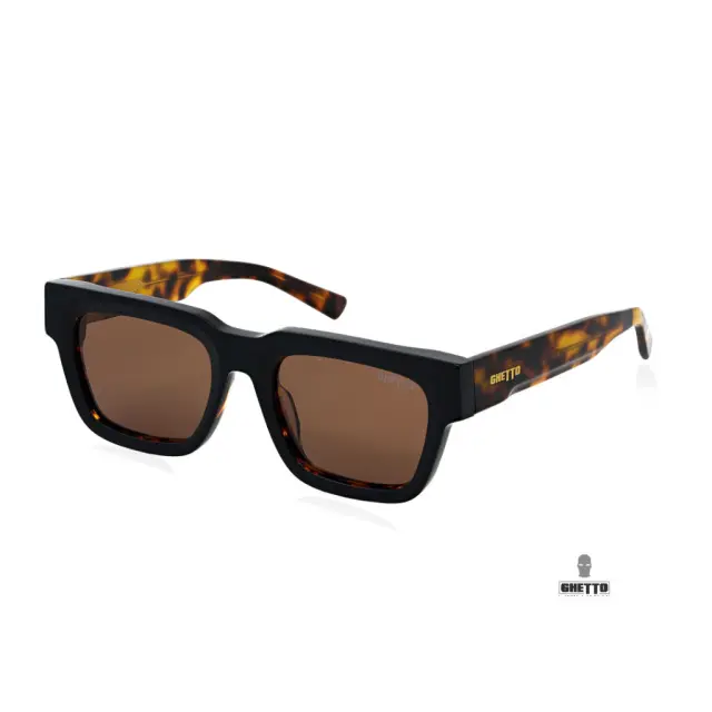 Ghetto Square Luxury Sunglasses Tortoiseshell/Tea Frame Unisex