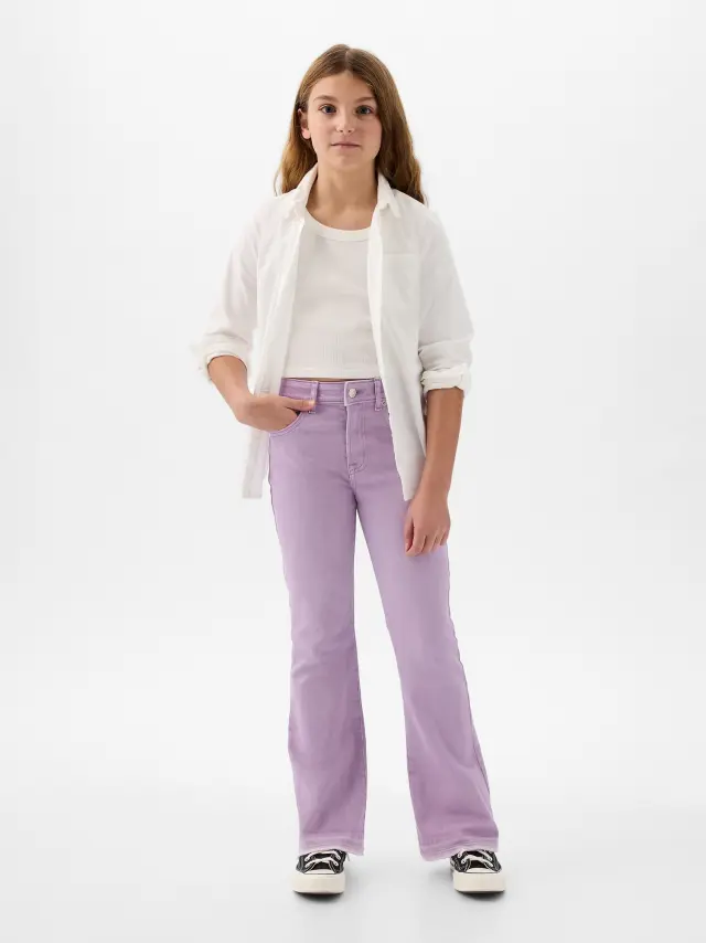 Μωβ Παιδικό High Rise '70s Flare Jean Παντελόνι purple tune - 7