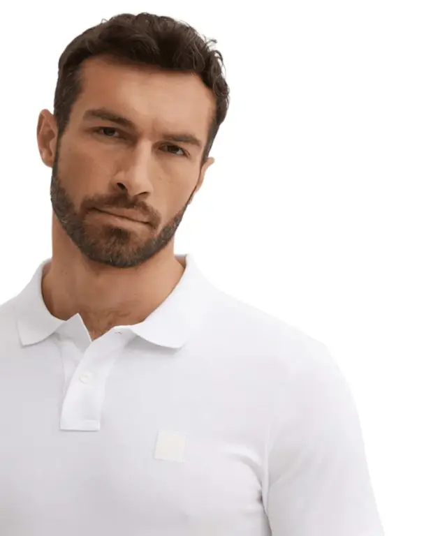 Hugo Boss - Ανδρικό Polo T-shirt Passenger Slim Fit 50507803-100 Λευκό - M 3
