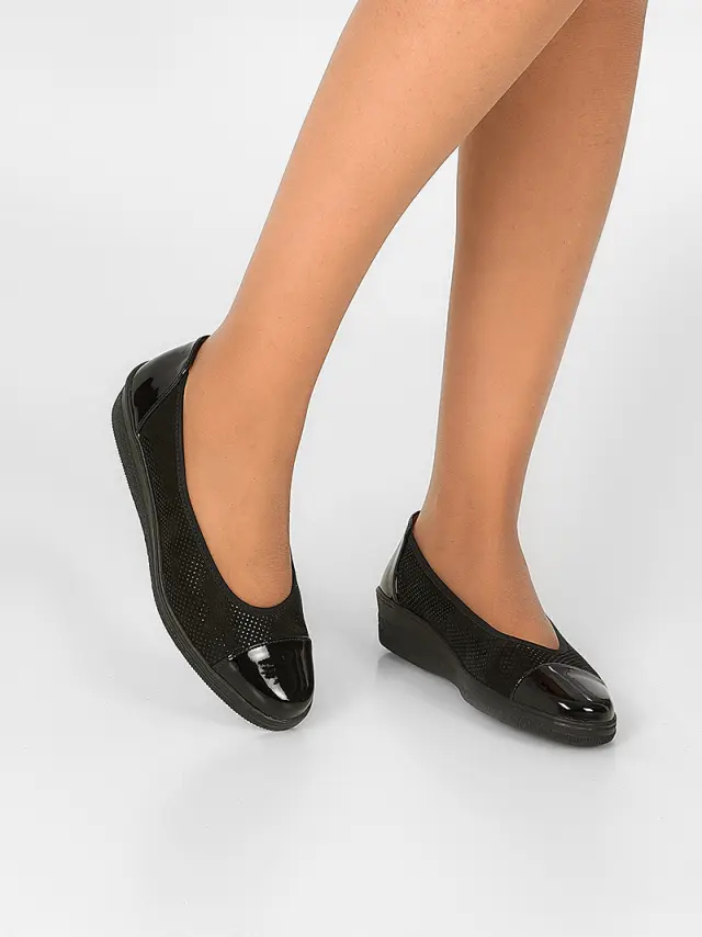 Gabor Μπαλαρίνες Γυναικείο δέρμα Nubuck Μαύρο GAB/06402 87-SCHWARZ 2