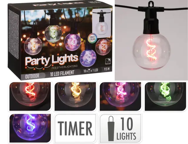 Διακοσμητικός Φωτισμός 10LED με χρονοδιακόπτη - 9.5 Μέτρα - Πολύχρωμο LE2200400
