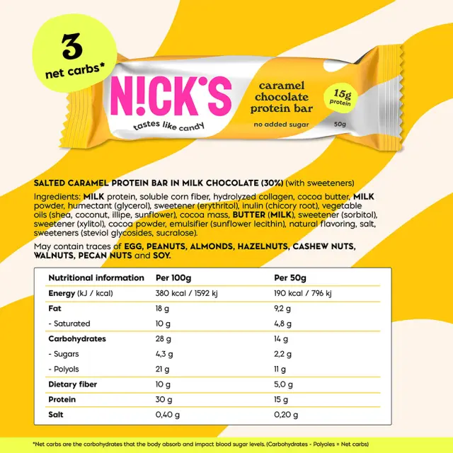 Nick's Caramel Chocolate Protein Bar 2