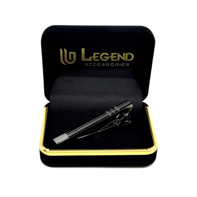 Ασημί Κλιπ Γραβάτας 6 cm με Σμάλτο – LGD-TC-120/6CM