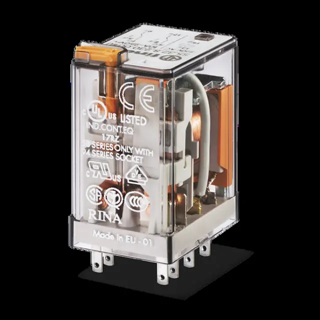 General purpose Rel. 2CO 10A/12VAC/Agni/Test button/LED/Mech.ind. (55.32.8.012.0054)