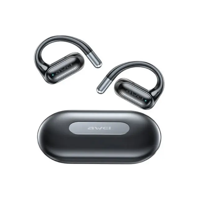 Awei T93 Open Ear Bluetooth Handsfree Ακουστικά με Αντοχή στον Ιδρώτα και Θήκη Φόρτισης Μαύρα 2