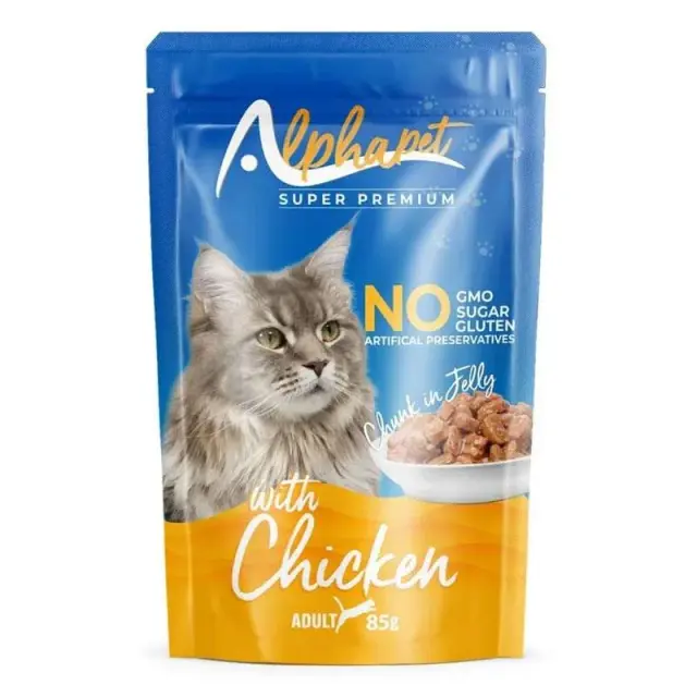 Alphapet Φακελάκια Γάτας με Κοτόπουλο 85gr