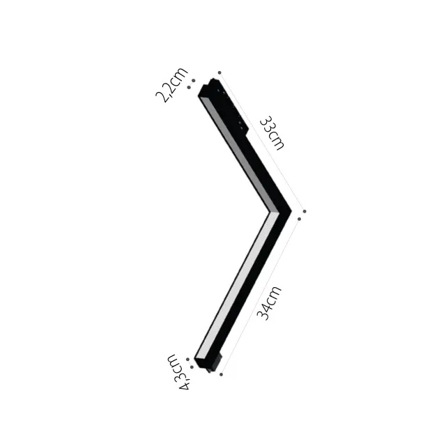 InLight Γραμμικό φωτιστικό γωνία LED 24W 4000K για μαγνητική ράγα σε μαύρη απόχρωση D:30cmX30cm (T05802-BL) 2