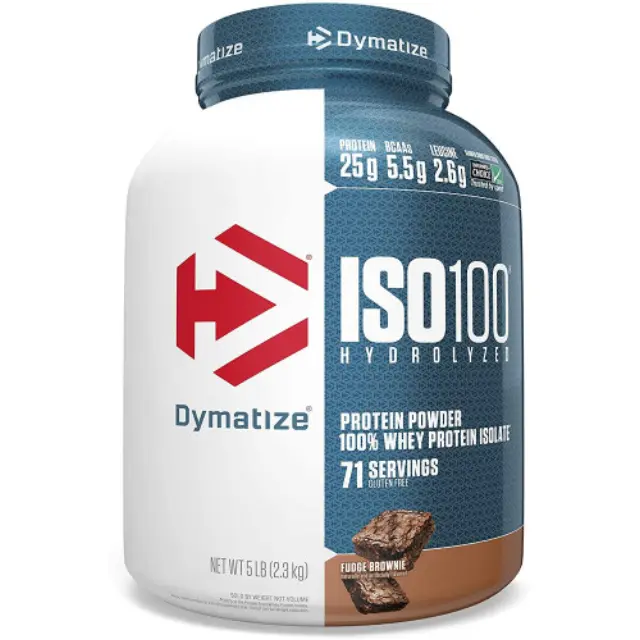 Dymatize ISO 100 Hydrolyzed Πρωτεΐνη Ορού Γάλακτος Χωρίς Γλουτένη με Γεύση Fudge Brownie 2.264kg