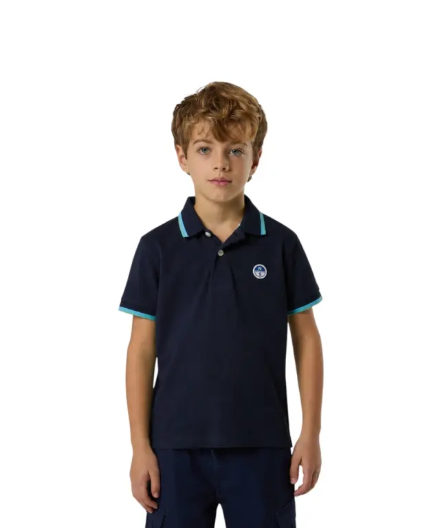 North Sails - Παιδικό Κοντομάνικο Μπλουζάκι Polo Logo Patch 794490-000-0802 Μπλε Ναυτικό 2