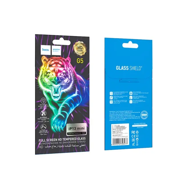 Tempered Glass Hoco G5 0.33mm Full Silk Screen HD 2.5D για Apple iPhone 13 mini Μαύρο 2