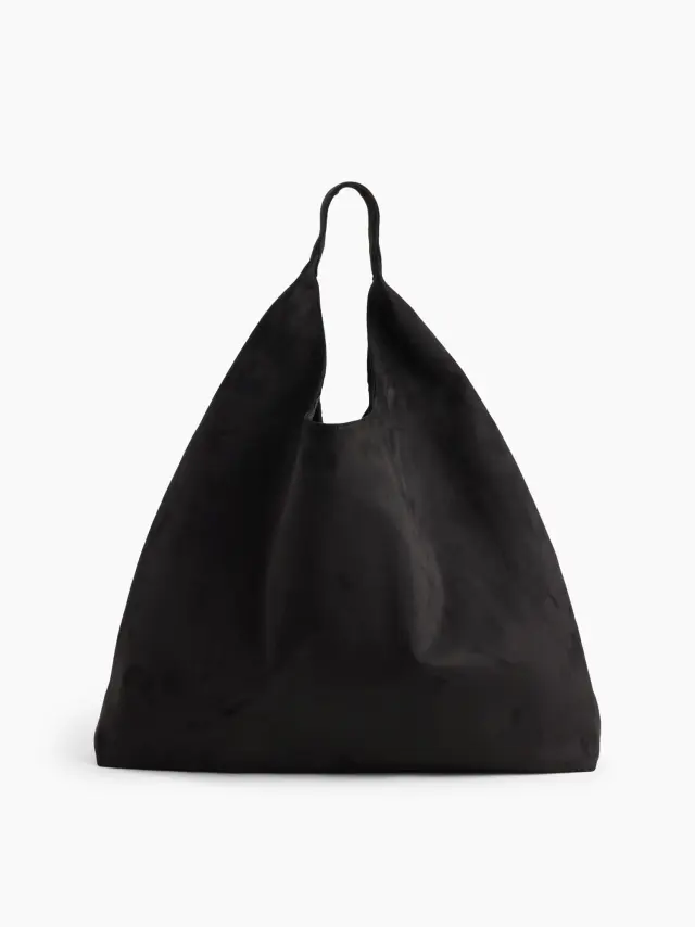 Γυναικεία Τσάντα Χειρός από Vegan-Suede Δέρμα Black - ONESIZE