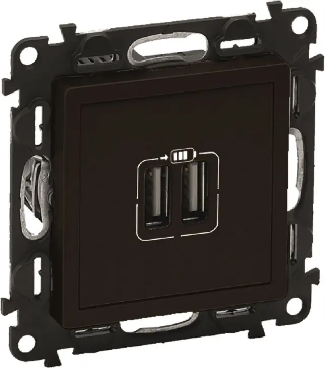 USB Charging Socket Valena Life 2xUSB-A 15W Black 756312