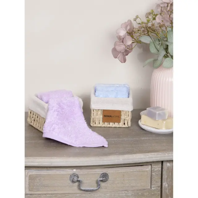 Καλαθάκι με λαβέτες Bamboo Bloom - Light Blue Σετ Λαβέτες (3 x 25x25) Γαλάζιο 2