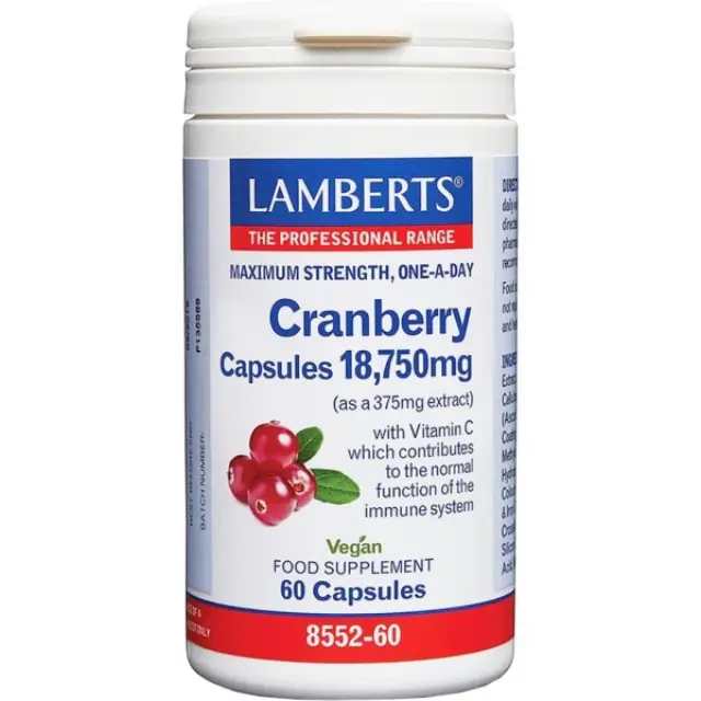 Lamberts Cranberry Tablets Κάψουλες με Κράνμπερι 18.750mg για την Υγεία του Ουροποιητικού, 60Caps