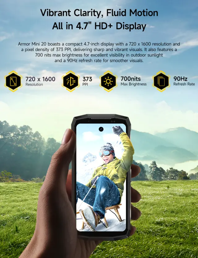 ULEFONE smartphone Armor Mini 20, 4.7", 8/256GB, 4G, 6200mAh, IP68/IP69K, μαύρο 3
