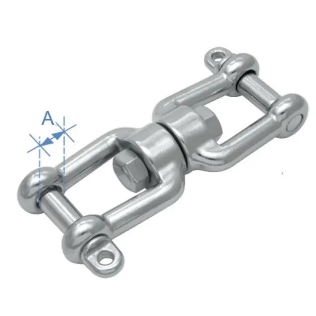 Στριφτάρι με 2 κλειδιά, Inox 316 - 6mm