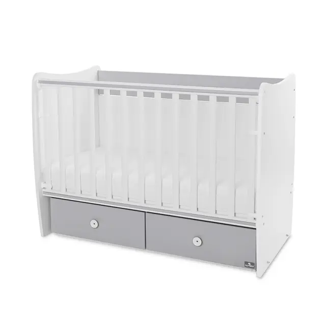 Lorelli Πολυμορφική κούνια - κρεβάτι "Matrix" 60/120 White - Stone grey Λευκό