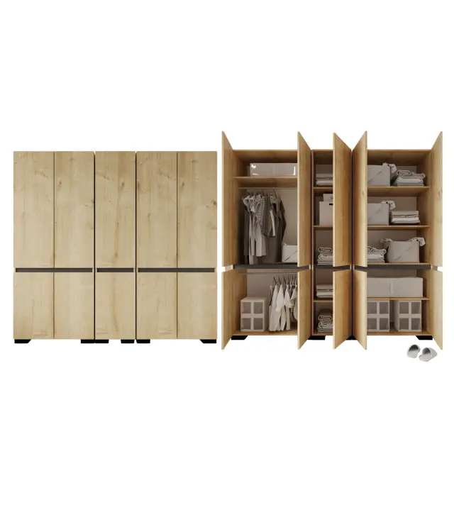Ντουλάπα DREGEFA Sapphire Δρυς / Ανθρακί 225x52x210
