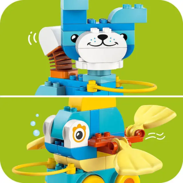 LEGO DUPLO Town 3in1 Ζώα σε Τροχούς 10448 – Σετ Κατασκευής 58 Τεμαχίων για Νήπια με Ζωάκια + Οχήματα 2