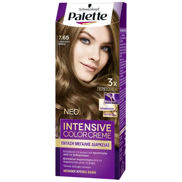 Schwarzkopf Palette Intensive Color Creme Semi-Set 50ml | Απόχρωση 7.65 Λαμπερή Μόκα