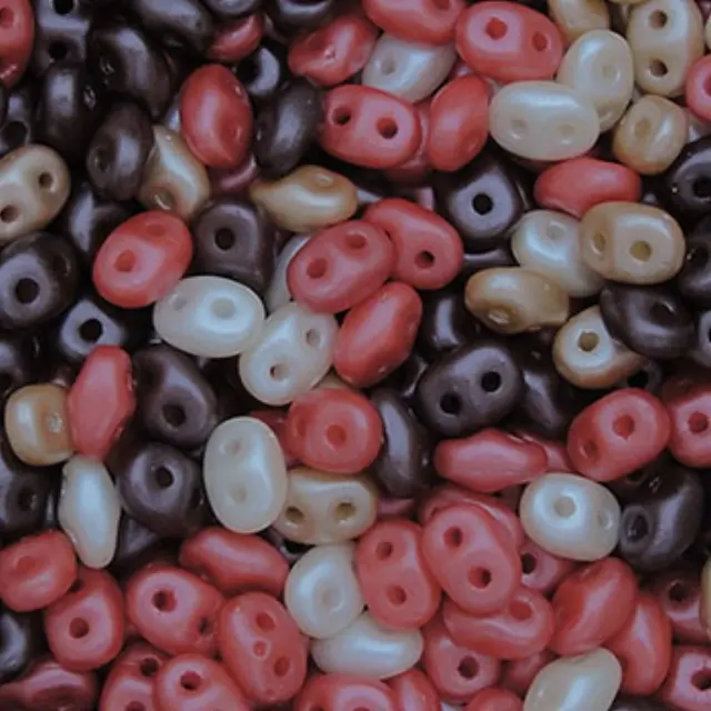Χάντρα Superduo - Mix Chocolate Covered Cherries - 2.5x5mm ~10gr