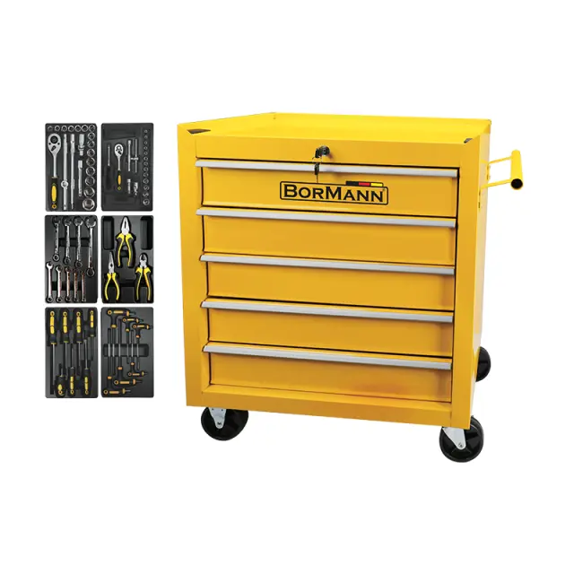 BORMANN BWR7100SET - BORMANN BWR7100SET Εργαλειοφορέας 5 Συρτάρια Σετ 66 Εργαλεία Με Στοπ, Μ64xΠ36xΥ62cm (053712)
