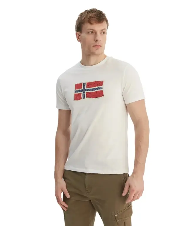 Napapijri - Ανδρικό T-shirt S-Mahsa SS NP0A4FZB-FX1 Λευκό - L