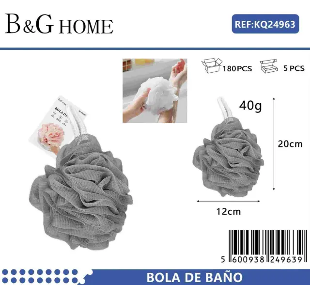 Σφουγγάρια μπάνιου δίχτυ σε σετ 5Χ - Grey - 24963 2