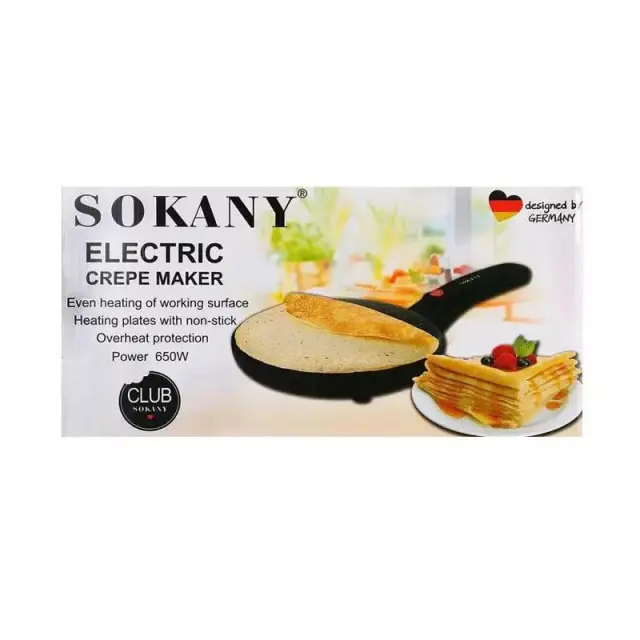 Sokany SK-901 Κρεπιέρα 20cm Μαύρη 650W 2