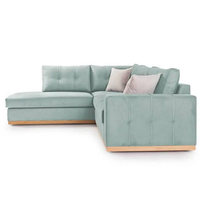Γωνιακός καναπές δεξιά γωνία Boston pakoworld ύφασμα ciel-cream 280x225x90εκ 3