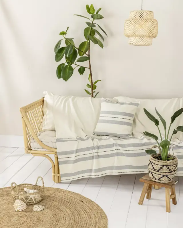 Ριχτάρι Διθέσιο 180x250 Nima Kaly Beige-Gray 100% βαμβακερό