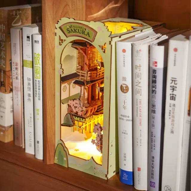 Robotime DIY Κατασκευή Falling Sakura Book Nook TGB05 3