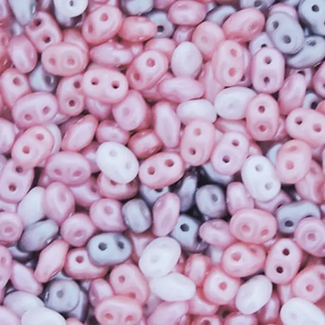 Χάντρα Superduo - Mix Pretty in Pink - 2.5x5mm ~10gr