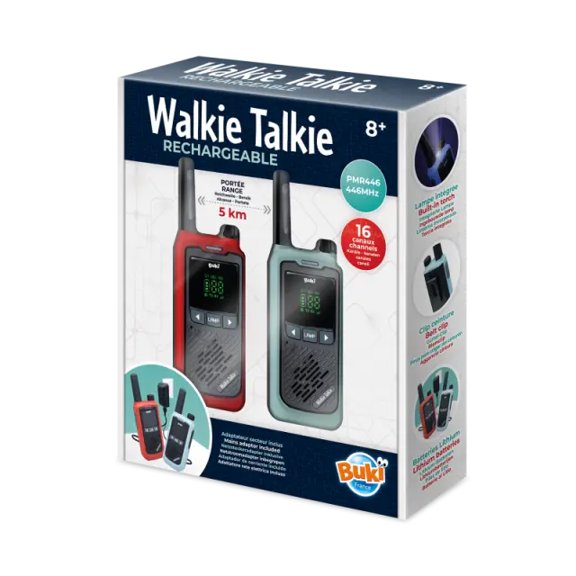 Buki France Επαναφορτιζόμενα Walkie Talkie – Εμβέλεια 5km – 16 Κανάλια (8+ ετών) TW05