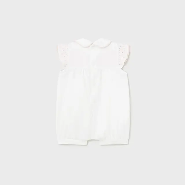 Νεογέννητο 0 έως 18 μηνών Πιτζαμάκι γιακάς Better Cotton λευκό 3