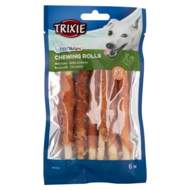 Κόκκαλο Σκύλου Trixie Denta Fun Rolls Κοτόπουλο 6 τεμάχια των 12cm/70gr