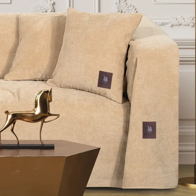 Ριχτάρι Διθέσιο 180Χ250 Premium Greenwich Polo Club 3923 Beige 100% Microchenille 2