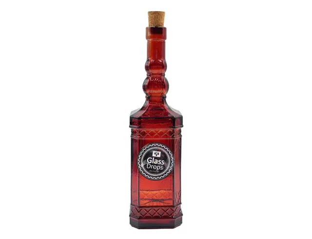 Διακοσμητικό Μπουκάλι με πώμα Glass Drops Miguelete (5032DB738) Aπό 100% ανακυκλωμένο γυαλί, Xωρητικότητας 500ml, Διαστάσεων Ø 7 x Υ 27 cm, Terracotta 5032DB738 3