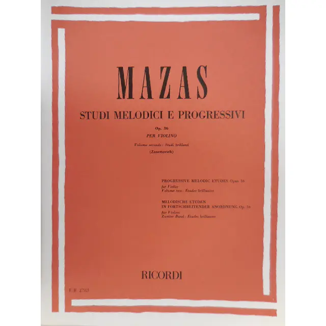 MAZAS - Etudes Op.36 N. 1 - RICORDI