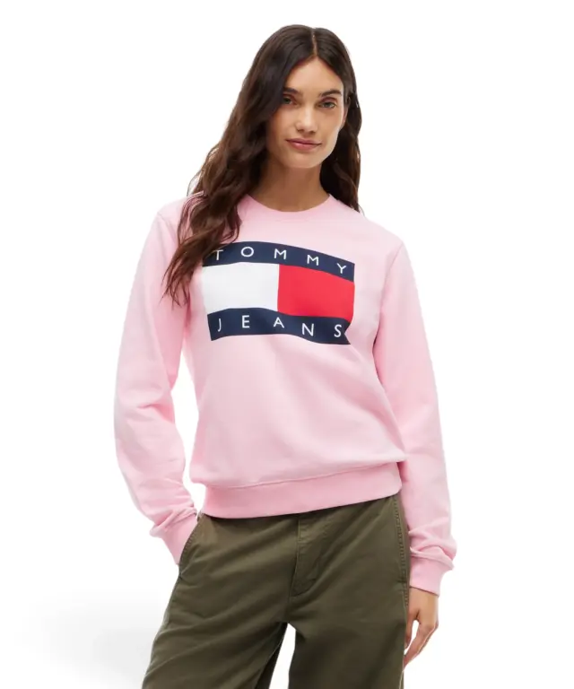 Tommy Hilfiger - Γυναικείο Φούτερ Flag Badge Crew Neck DW0DW23906-TPF Ροζ 2