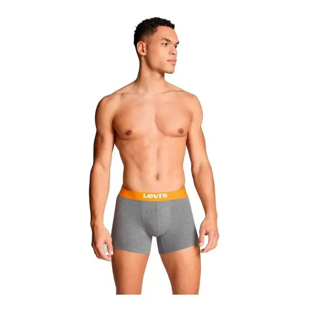 Levi's Ανδρικό Boxer Solid Basic Organic Cotton - Διπλό Πακέτο, Χρώμα Grey Black Combo - XL 2