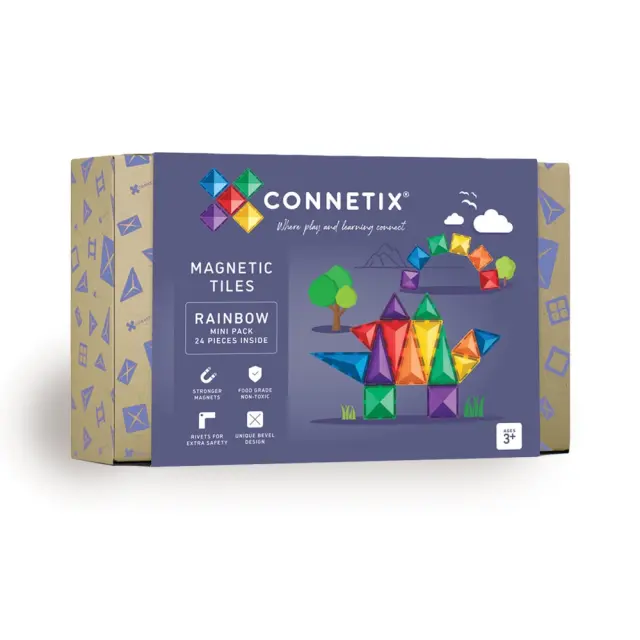 Connetix - Rainbow Mini Pack 24 Pieces - CT-R-00024-MI - Toys