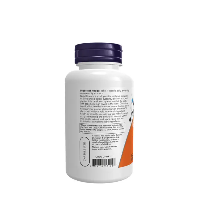 Now Foods Glutathione 500mg 60 Κάψουλες 3
