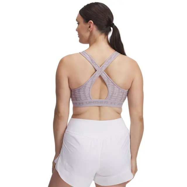 Under Armour Crossback Mid Print Bra (1361042-011) - Γκρί 2