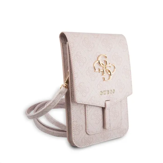 Guess PU 4G Metal Logo Phone Bag Pink 3