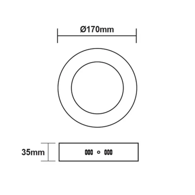 LED ΠΑΝΕΛ ΟΡΟΦΗΣ ΛΕΥΚΟ ΣΤΡΟΓΓΥΛΟ 230V AC 12W 4000K 1100LM Ra80 Φ160mm / VEKO1240RW 2