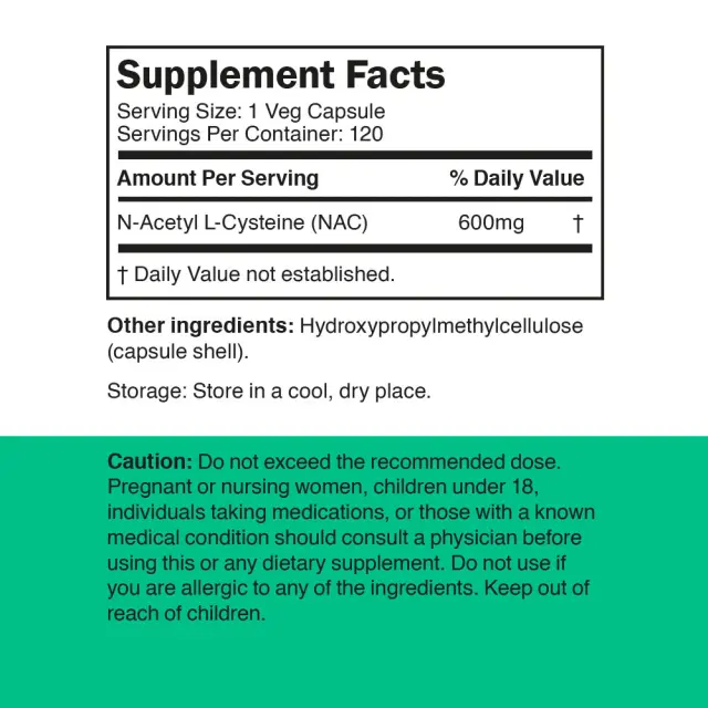 Vitamin360 NAC 600 mg - N-Acetyl L-Cysteine 120-veg-capsules 2