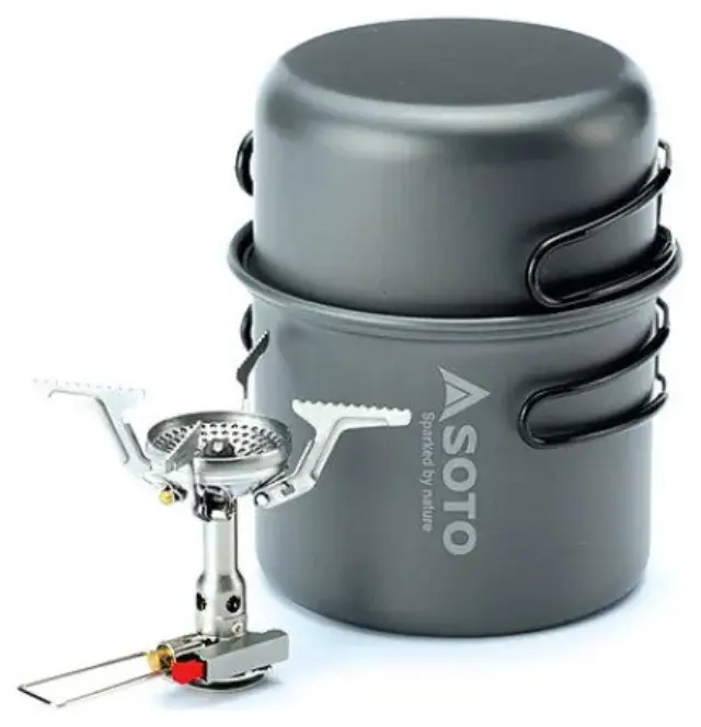 Amicus Gas Stove With Igniter Plus Cookware Καμινέτο Με Αναφλεκτήρα Μαζί Με Σετ Μαγειρικής Soto - OD-1NVE Combo