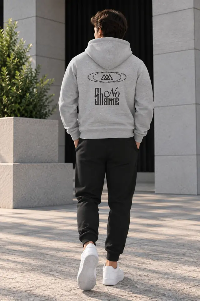 Noshame® Σετ Φόρμα & Φούτερ Μαύρο-Γκρι - 752634 - XXL